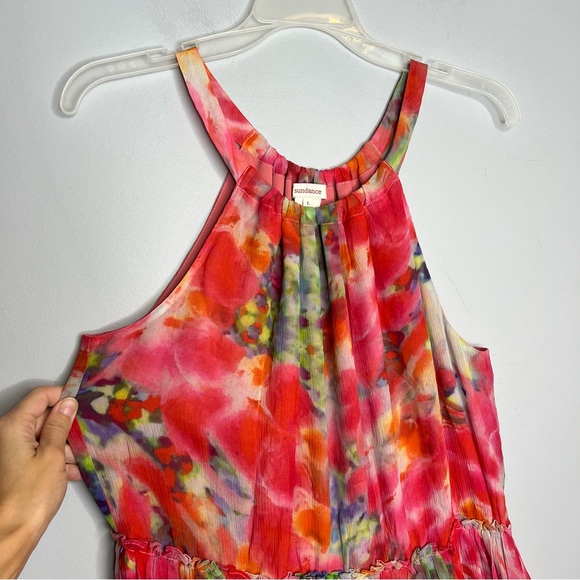 Sundance Silk Flowers Halter Midi Dress - Picture 3 of 8